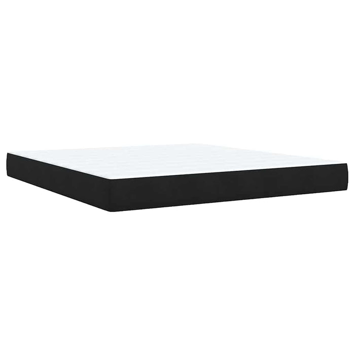 Pat box spring cu saltea, negru, 180x200 cm, catifea WALTI