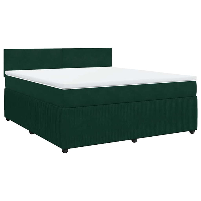 Pat box spring cu saltea, verde închis, 180x200 cm, catifea - WALTI WALTI