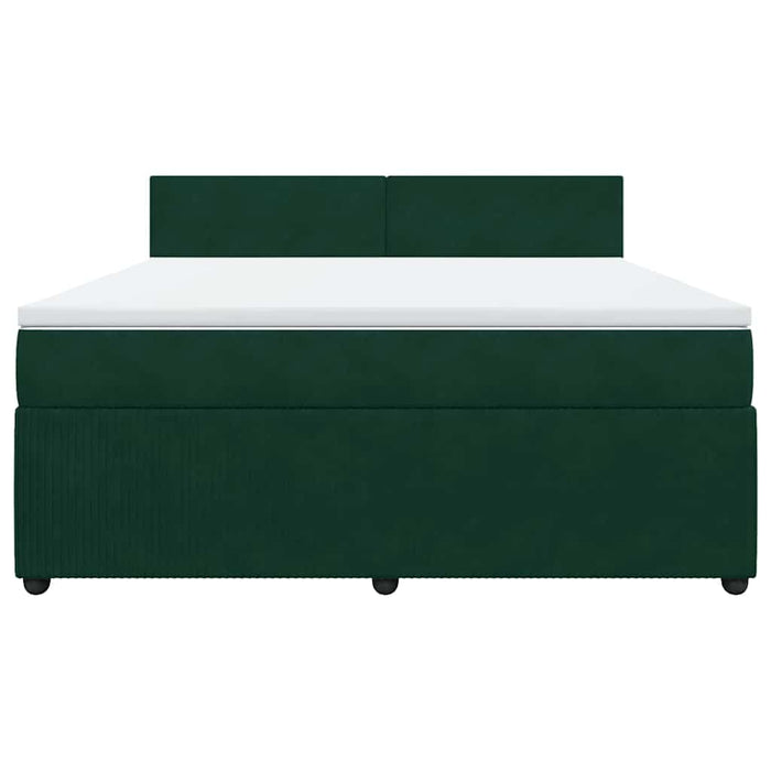 Pat box spring cu saltea, verde închis, 180x200 cm, catifea - WALTI WALTI