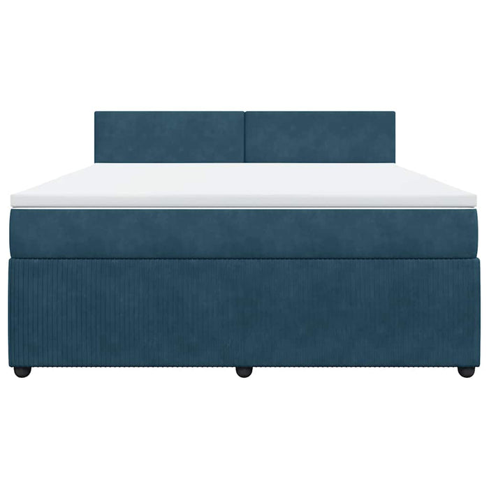 Pat box spring cu saltea, albastru, 180x200 cm, catifea - WALTI WALTI