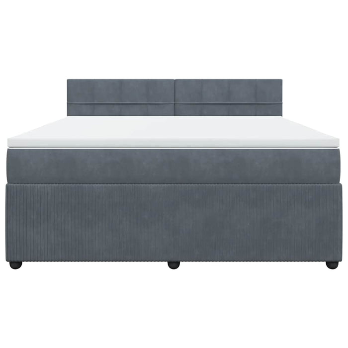 Pat box spring cu saltea, gri închis, 180x200 cm, catifea - WALTI WALTI