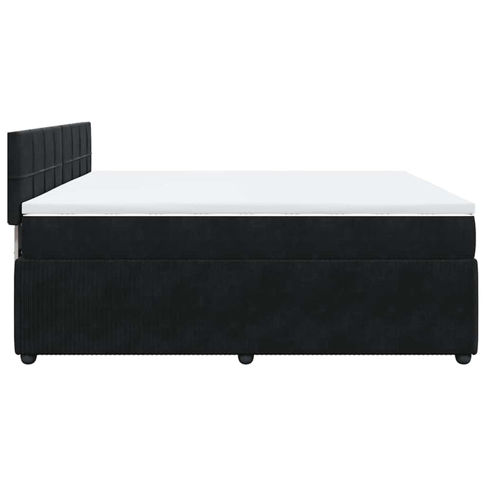 Pat box spring cu saltea, negru, 180x200 cm, catifea - WALTI WALTI