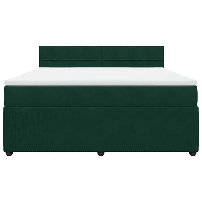 Pat box spring cu saltea, verde închis, 180x200 cm, catifea - WALTI WALTI