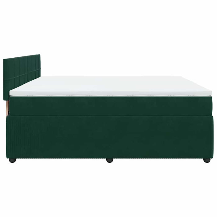 Pat box spring cu saltea, verde închis, 180x200 cm, catifea - WALTI WALTI