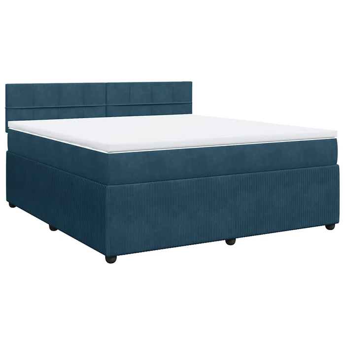 Pat box spring cu saltea, albastru, 180x200 cm, catifea - WALTI WALTI