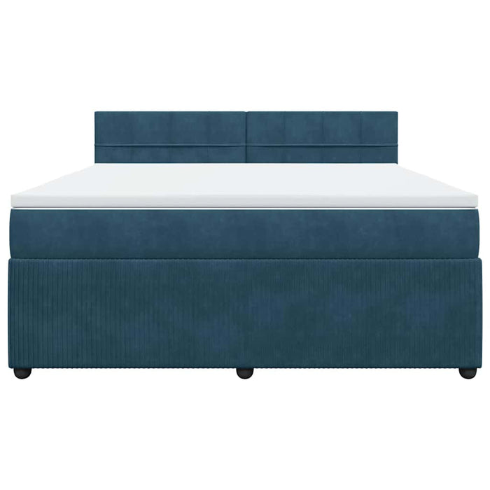 Pat box spring cu saltea, albastru, 180x200 cm, catifea - WALTI WALTI