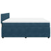 Pat box spring cu saltea, albastru, 180x200 cm, catifea - WALTI WALTI