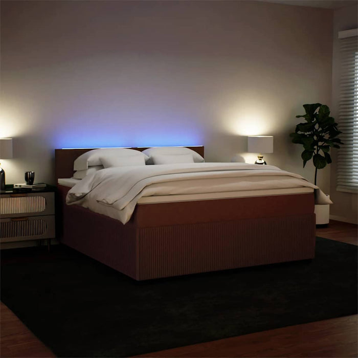 Pat box spring cu saltea, roz, 180x200 cm, catifea - WALTI WALTI