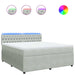 Pat box spring cu saltea, gri deschis, 180x200 cm, catifea - WALTI WALTI