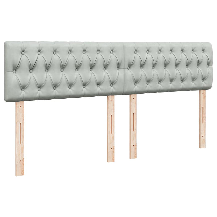 Pat box spring cu saltea, gri deschis, 180x200 cm, catifea - WALTI WALTI