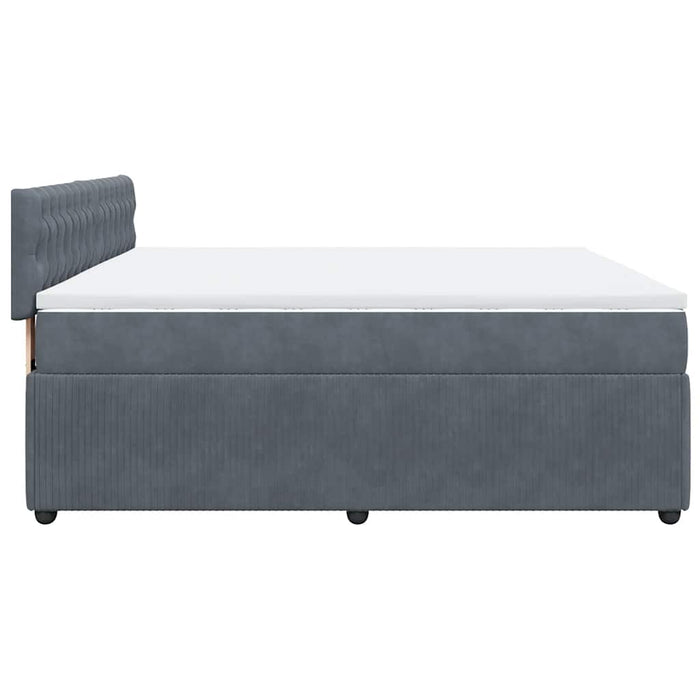 Pat box spring cu saltea, gri închis, 180x200 cm, catifea - WALTI WALTI