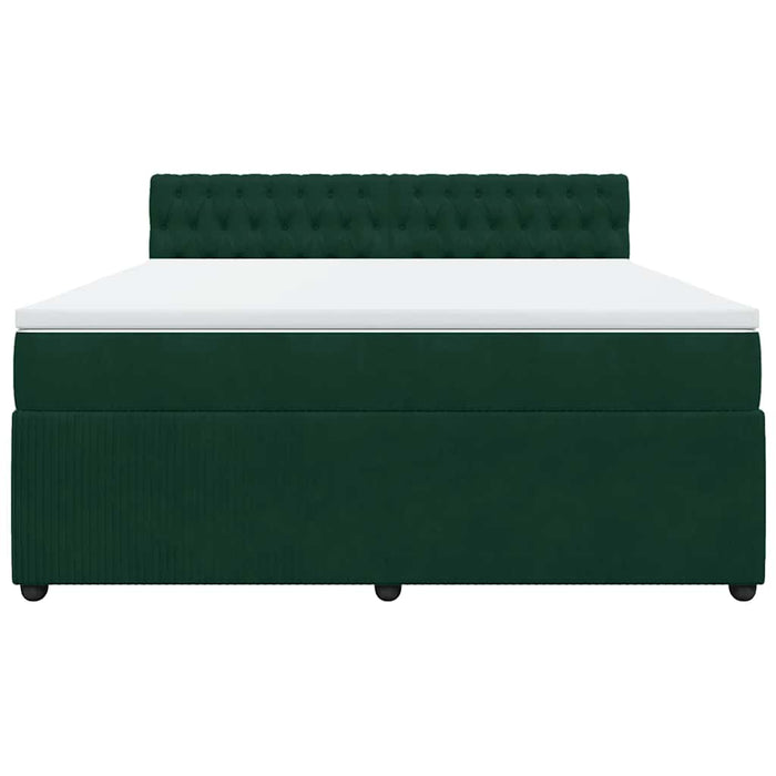 Pat box spring cu saltea, verde închis, 180x200 cm, catifea - WALTI WALTI