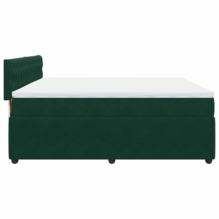 Pat box spring cu saltea, verde închis, 180x200 cm, catifea - WALTI WALTI
