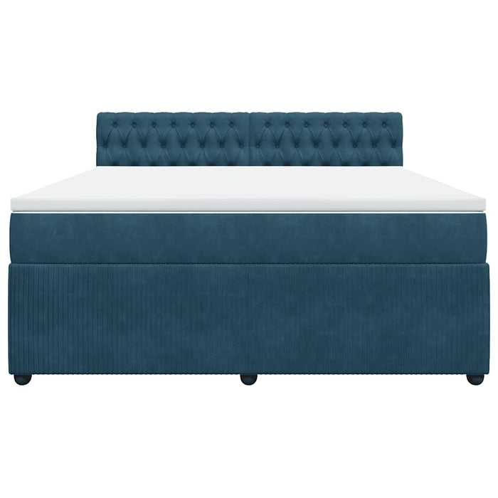 Pat box spring cu saltea, albastru, 180x200 cm, catifea - WALTI WALTI