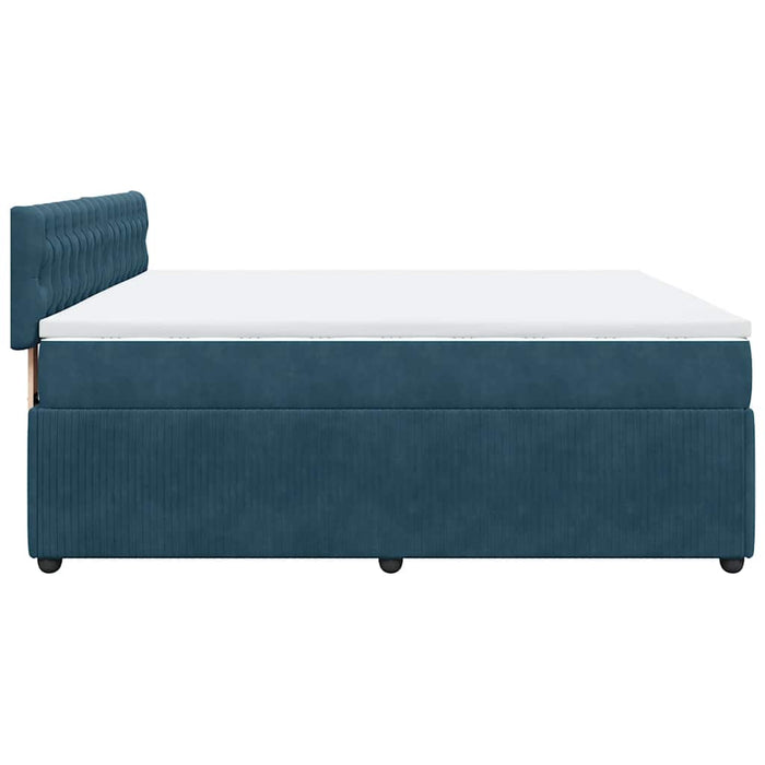 Pat box spring cu saltea, albastru, 180x200 cm, catifea - WALTI WALTI