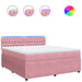 Pat box spring cu saltea, roz, 180x200 cm, catifea - WALTI WALTI