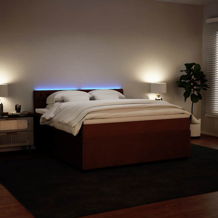 Pat box spring cu saltea, roz, 180x200 cm, catifea - WALTI WALTI