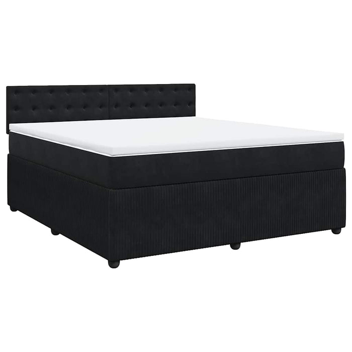 Pat box spring cu saltea, negru, 180x200 cm, catifea - WALTI WALTI