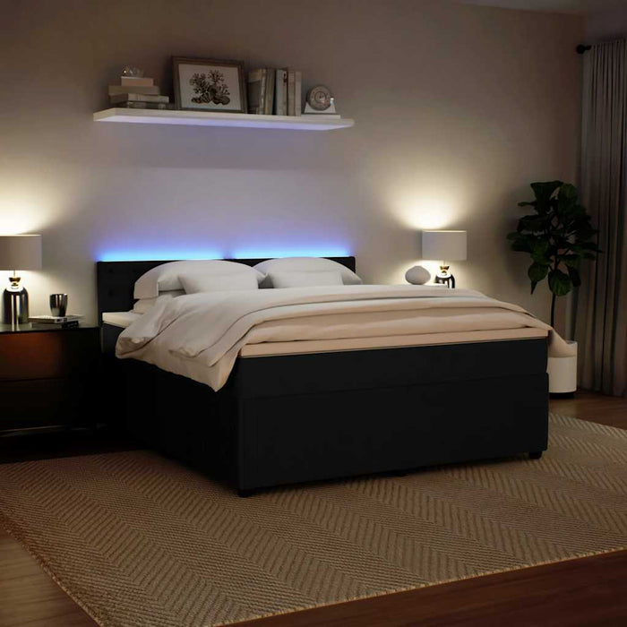 Pat box spring cu saltea, negru, 180x200 cm, catifea - WALTI WALTI