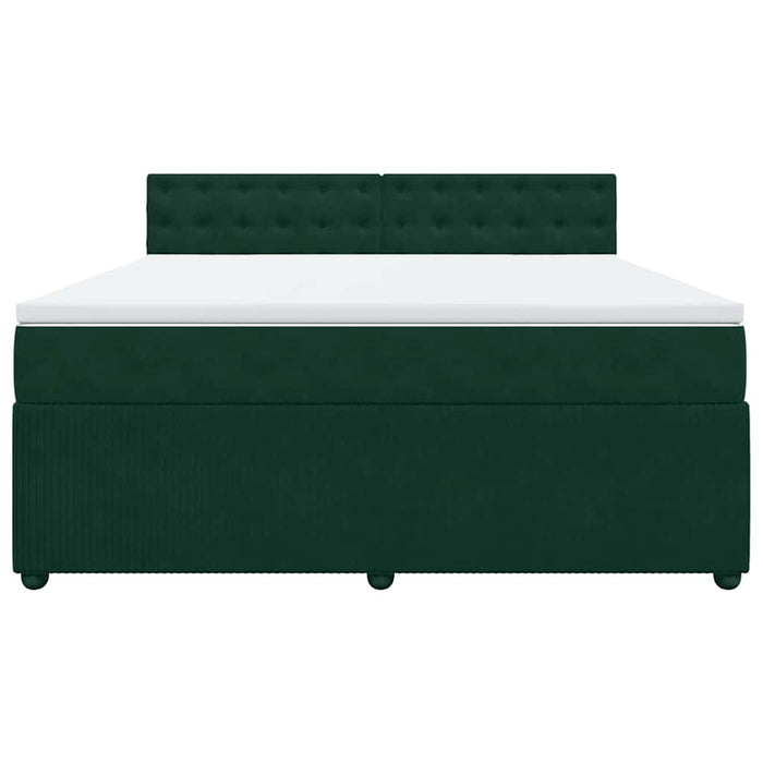 Pat box spring cu saltea, verde închis, 180x200 cm, catifea - WALTI WALTI