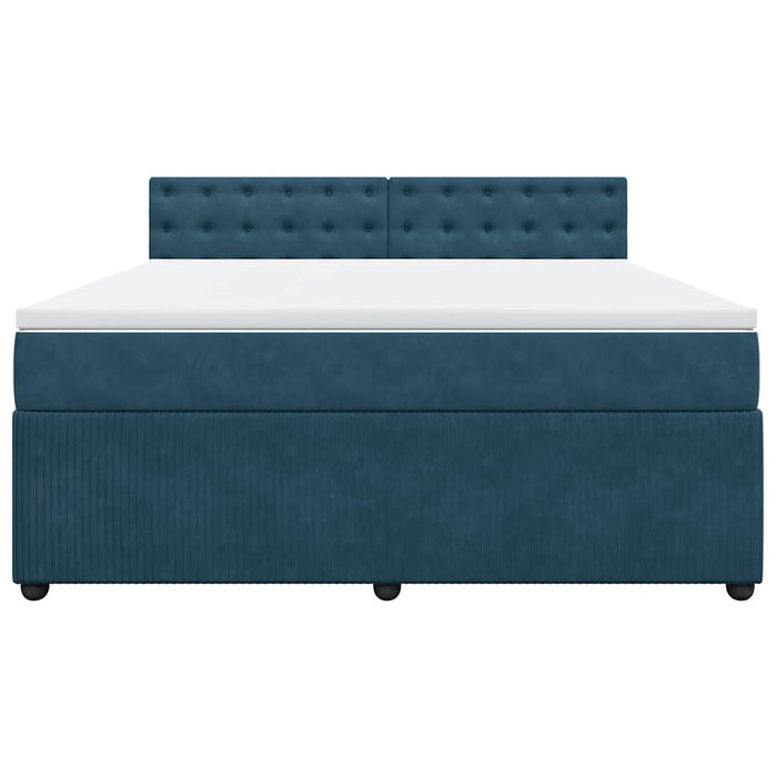 Pat box spring cu saltea, albastru, 180x200 cm, catifea - WALTI WALTI