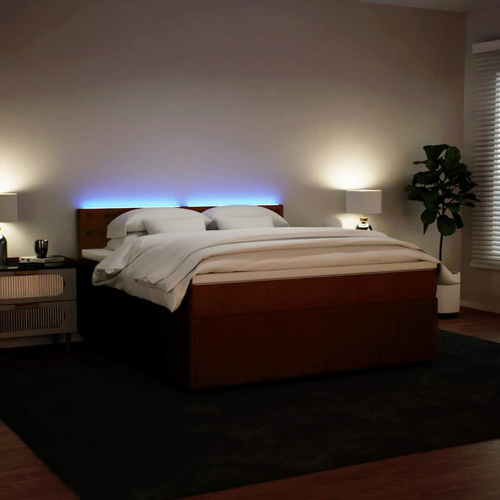 Pat box spring cu saltea, roz, 180x200 cm, catifea - WALTI WALTI