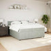 Pat box spring cu saltea, gri deschis, 200x200 cm, catifea - WALTI WALTI