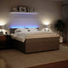 Pat box spring cu saltea, gri deschis, 200x200 cm, catifea - WALTI WALTI