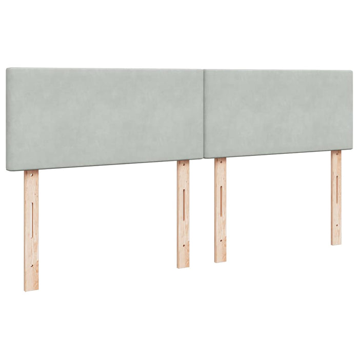 Pat box spring cu saltea, gri deschis, 200x200 cm, catifea - WALTI WALTI