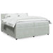 Pat box spring cu saltea, gri deschis, 200x200 cm, catifea - WALTI WALTI