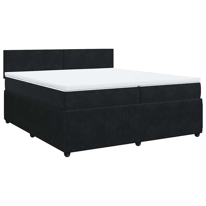Pat box spring cu saltea, negru, 200x200 cm, catifea - WALTI WALTI