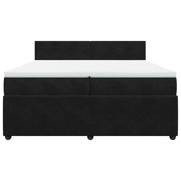 Pat box spring cu saltea, negru, 200x200 cm, catifea - WALTI WALTI