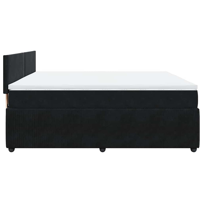 Pat box spring cu saltea, negru, 200x200 cm, catifea - WALTI WALTI