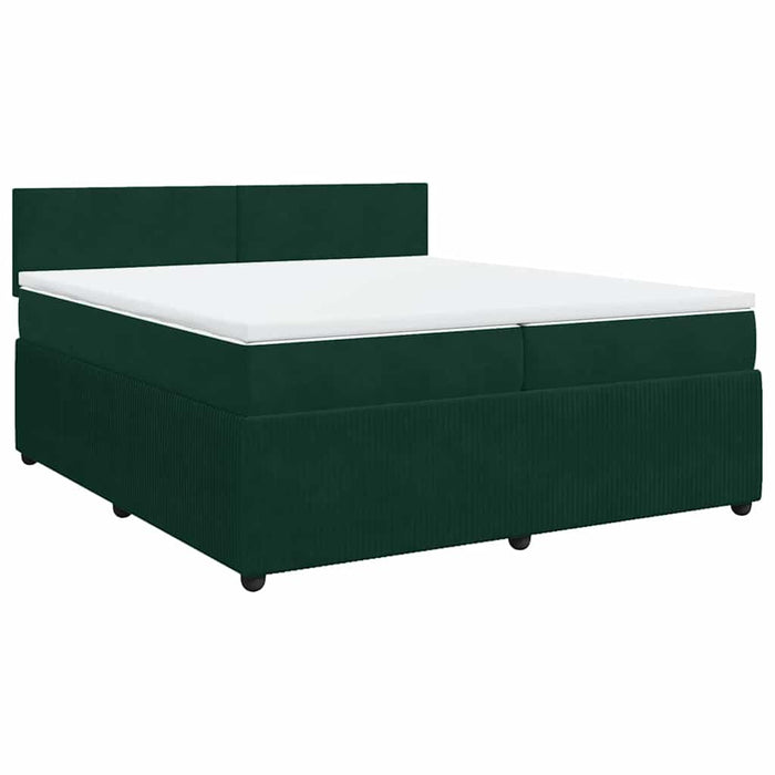 Pat box spring cu saltea, verde închis, 200x200 cm, catifea - WALTI WALTI