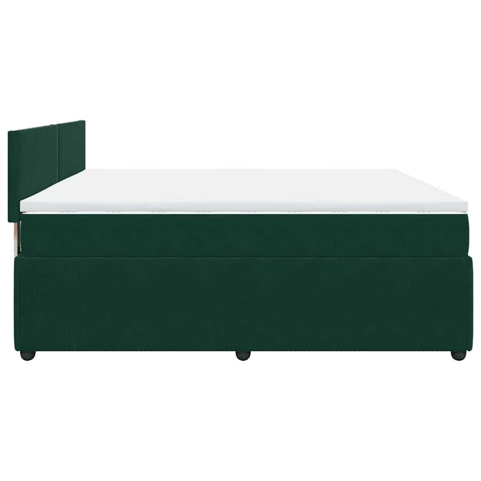 Pat box spring cu saltea, verde închis, 200x200 cm, catifea - WALTI WALTI