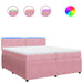 Pat box spring cu saltea, roz, 200x200 cm, catifea - WALTI WALTI