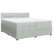 Pat box spring cu saltea, gri deschis, 200x200 cm, catifea - WALTI WALTI