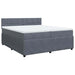 Pat box spring cu saltea, gri închis, 200x200 cm, catifea - WALTI WALTI