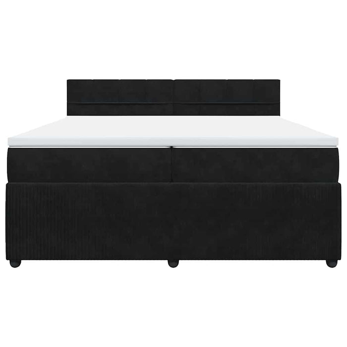 Pat box spring cu saltea, negru, 200x200 cm, catifea - WALTI WALTI