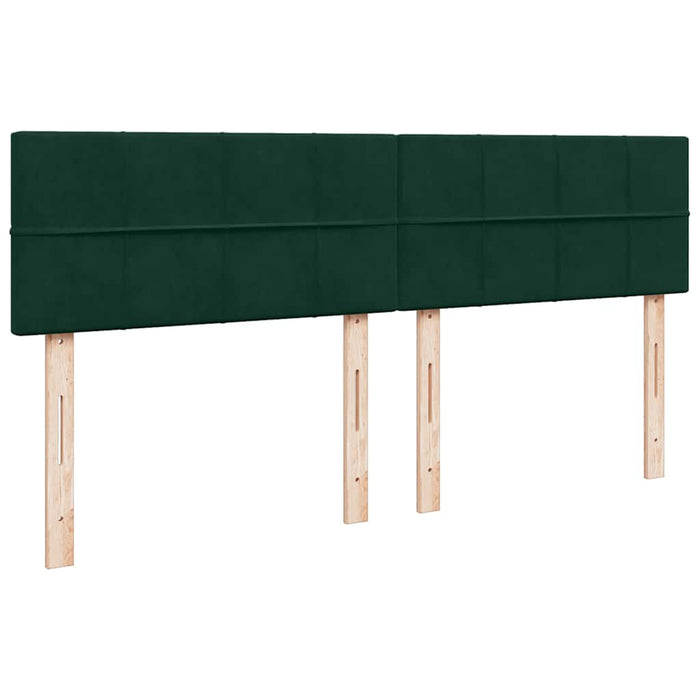 Pat box spring cu saltea, verde închis, 200x200 cm, catifea - WALTI WALTI