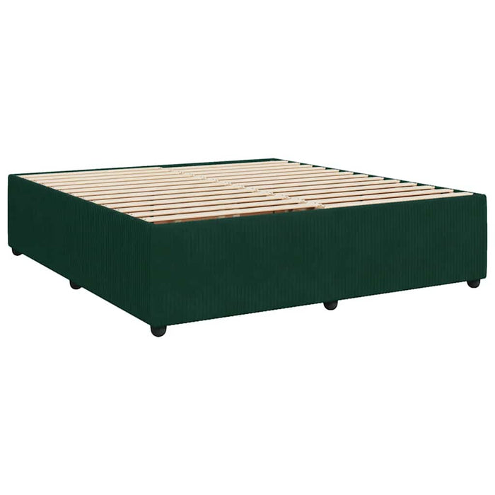 Pat box spring cu saltea, verde închis, 200x200 cm, catifea - WALTI WALTI