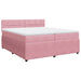 Pat box spring cu saltea, roz, 200x200 cm, catifea - WALTI WALTI