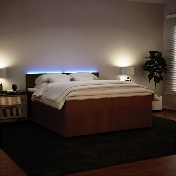 Pat box spring cu saltea, roz, 200x200 cm, catifea - WALTI WALTI