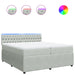 Pat box spring cu saltea, gri deschis, 200x200 cm, catifea - WALTI WALTI