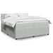 Pat box spring cu saltea, gri deschis, 200x200 cm, catifea - WALTI WALTI