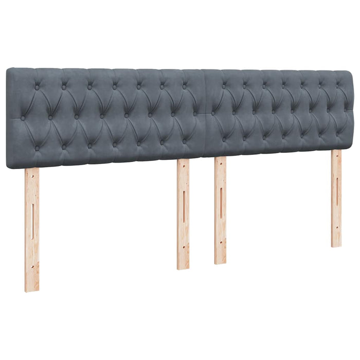 Pat box spring cu saltea, gri închis, 200x200 cm, catifea - WALTI WALTI