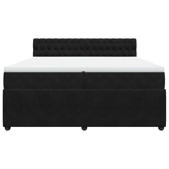 Pat box spring cu saltea, negru, 200x200 cm, catifea - WALTI WALTI