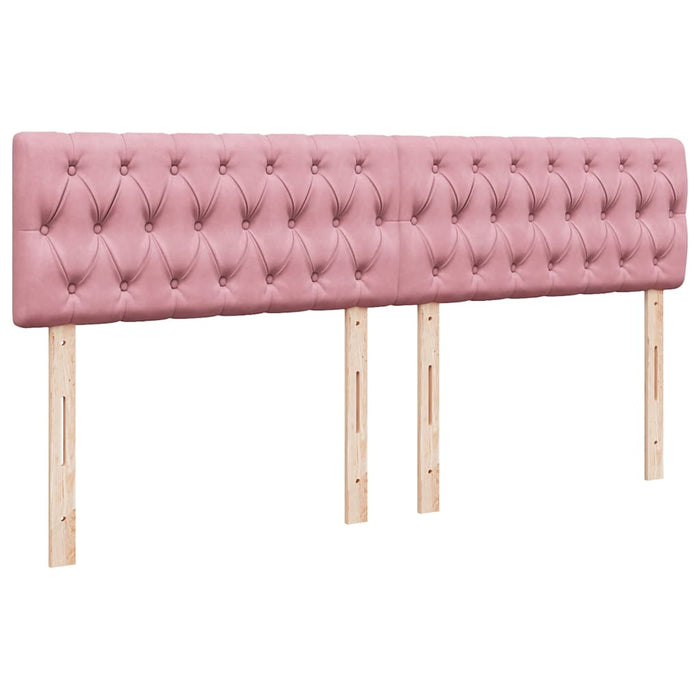 Pat box spring cu saltea, roz, 200x200 cm, catifea - WALTI WALTI