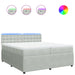 Pat box spring cu saltea, gri deschis, 200x200 cm, catifea - WALTI WALTI