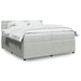 Pat box spring cu saltea, gri deschis, 200x200 cm, catifea - WALTI WALTI